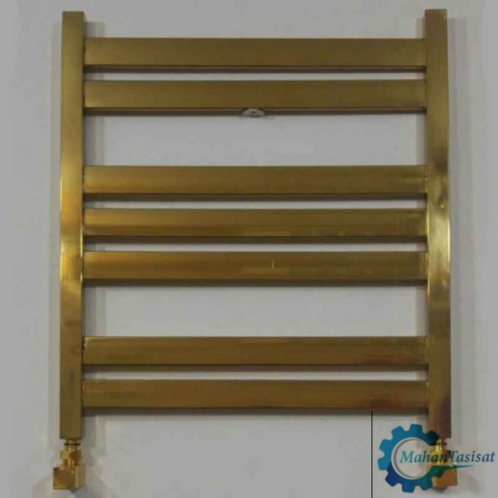 حوله خشک کن استیل 7 فلت 50 ×60 طلایی براق ایران رویال